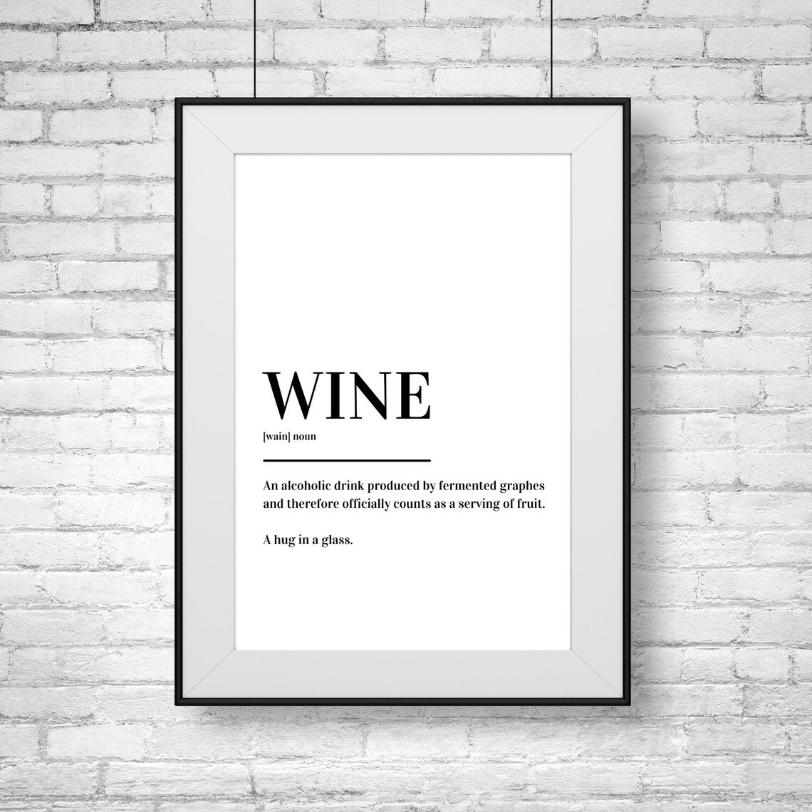 Wine Definition Funny Dictionary Serving of Fruit Humor Minimalist Poster - Image 2