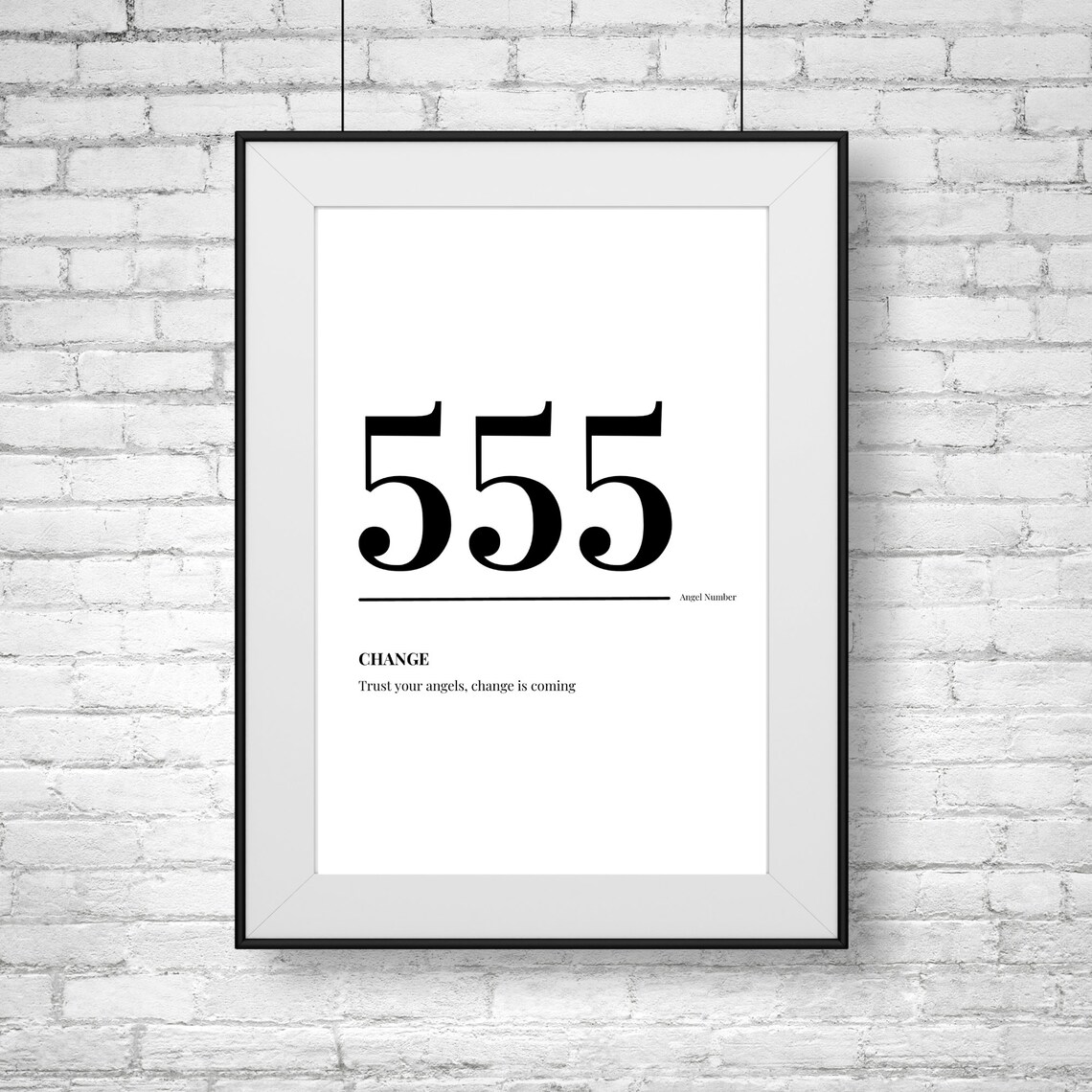 555 Angel Number Abstract Modern Art Print - Image 2