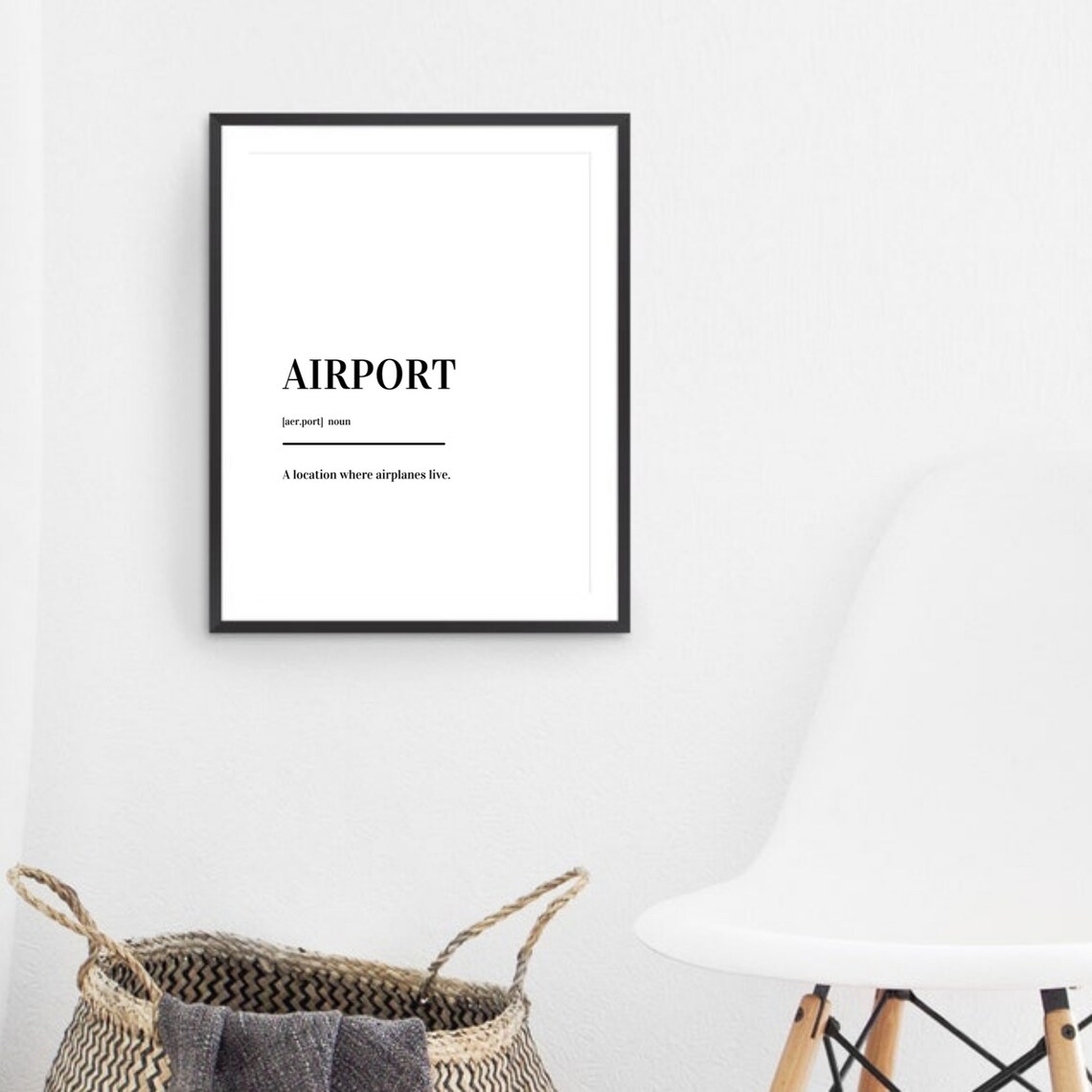 Airport Funny Definition Minimalist Dictionary Word Art Poster - Image 3