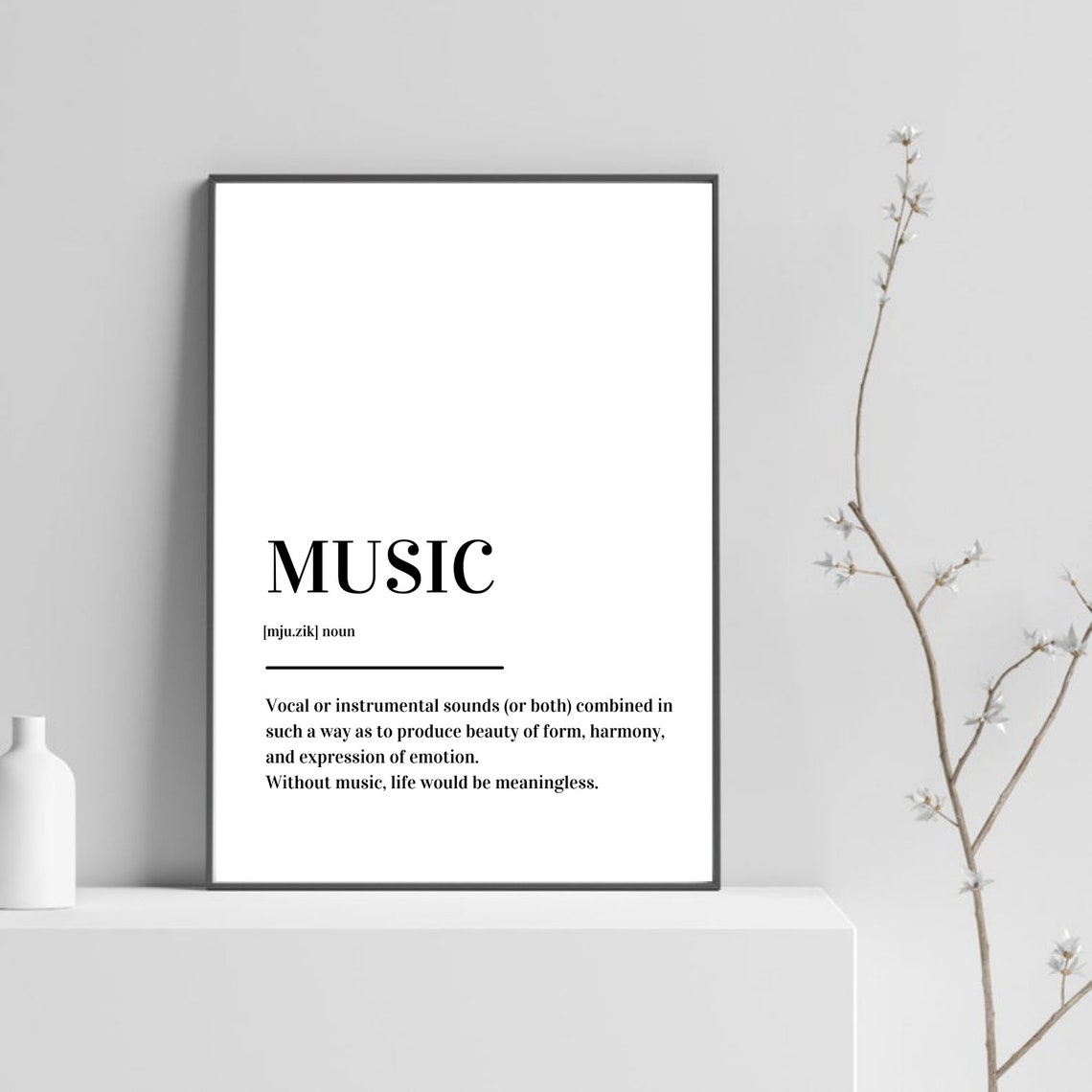Music Definition Meaningful Quote Melody Harmony Minimalist Poster