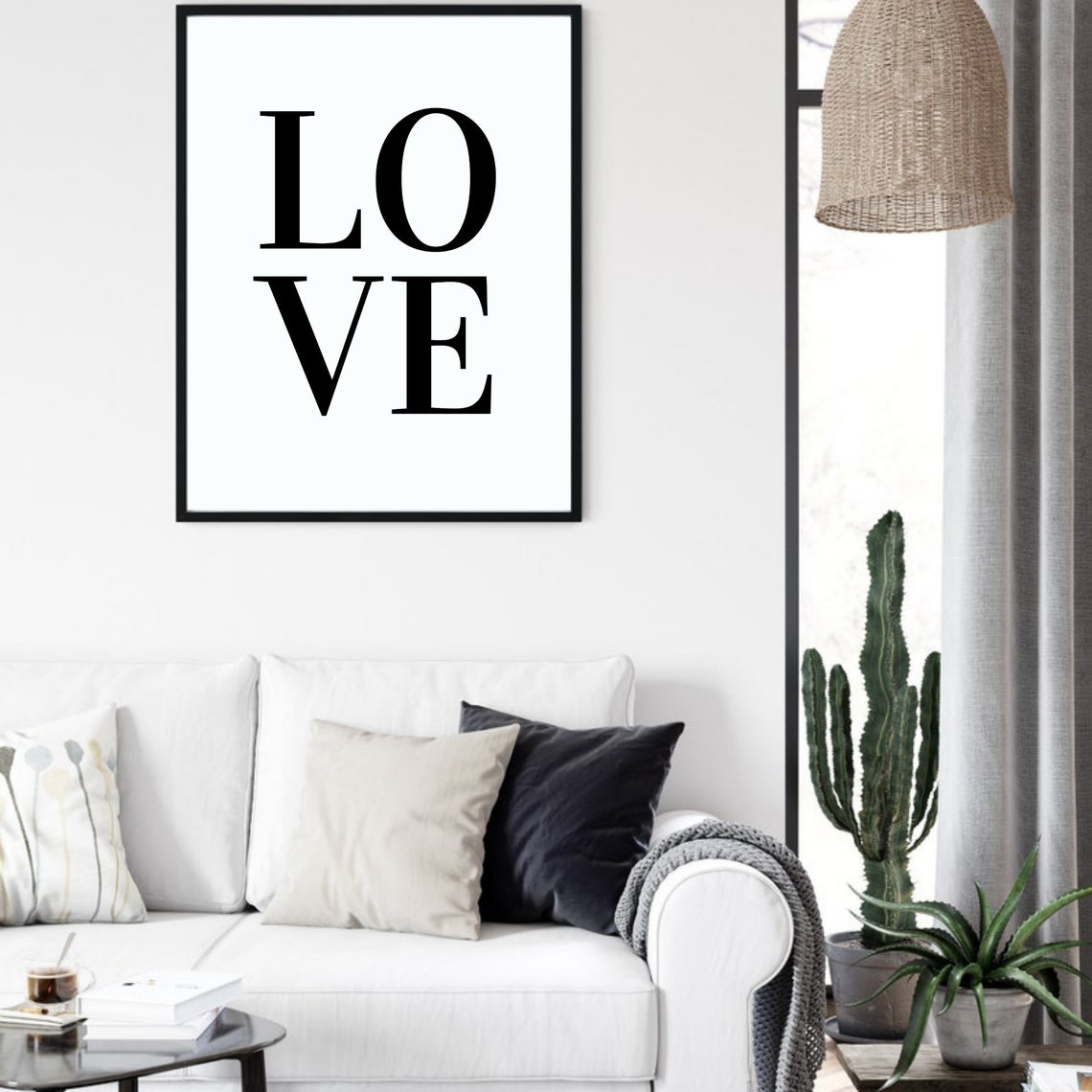 Love Bold Serif Typography Minimalist Black White Modern Poster - Image 5