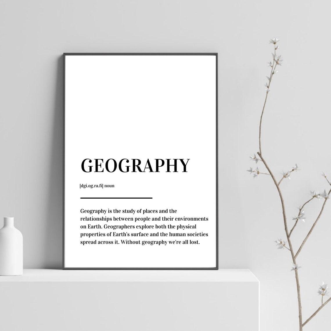 Geography Definition Teacher Classroom Educational Typography Poster