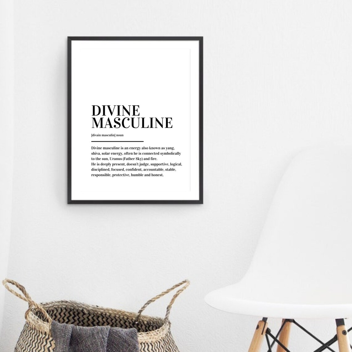 Divine Masculine Spiritual Energy Dictionary Definition Word Print - Image 5