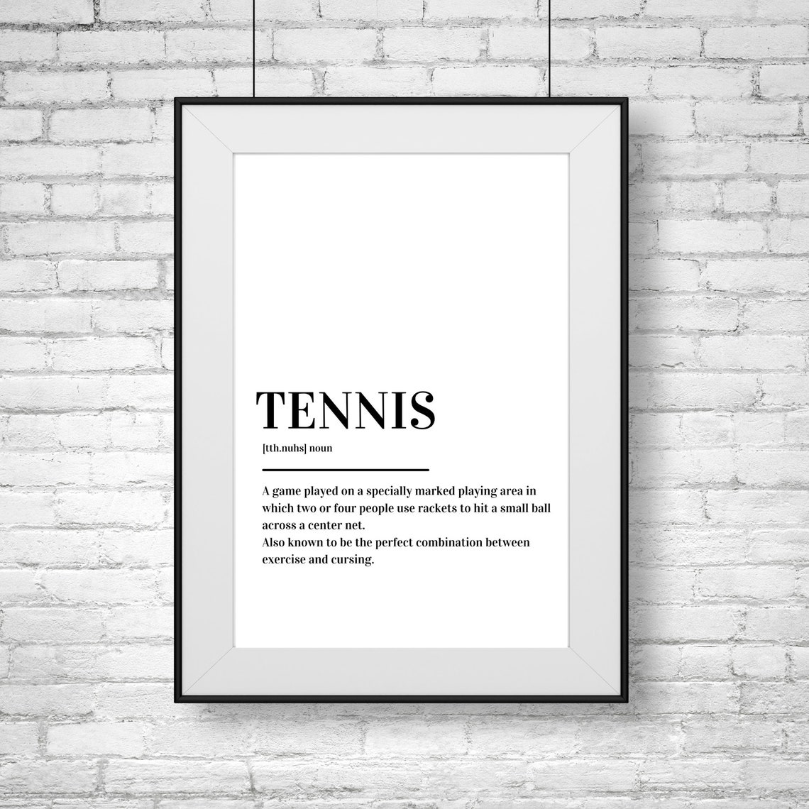 Tennis Definition Sport Quote Dictionary Style Typography Poster - Image 2