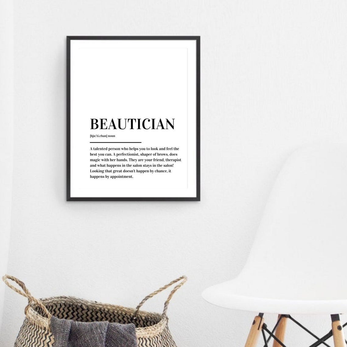 Beautician Dictionary Definition Gift For Salon Pros Minimalist Poster - Image 3
