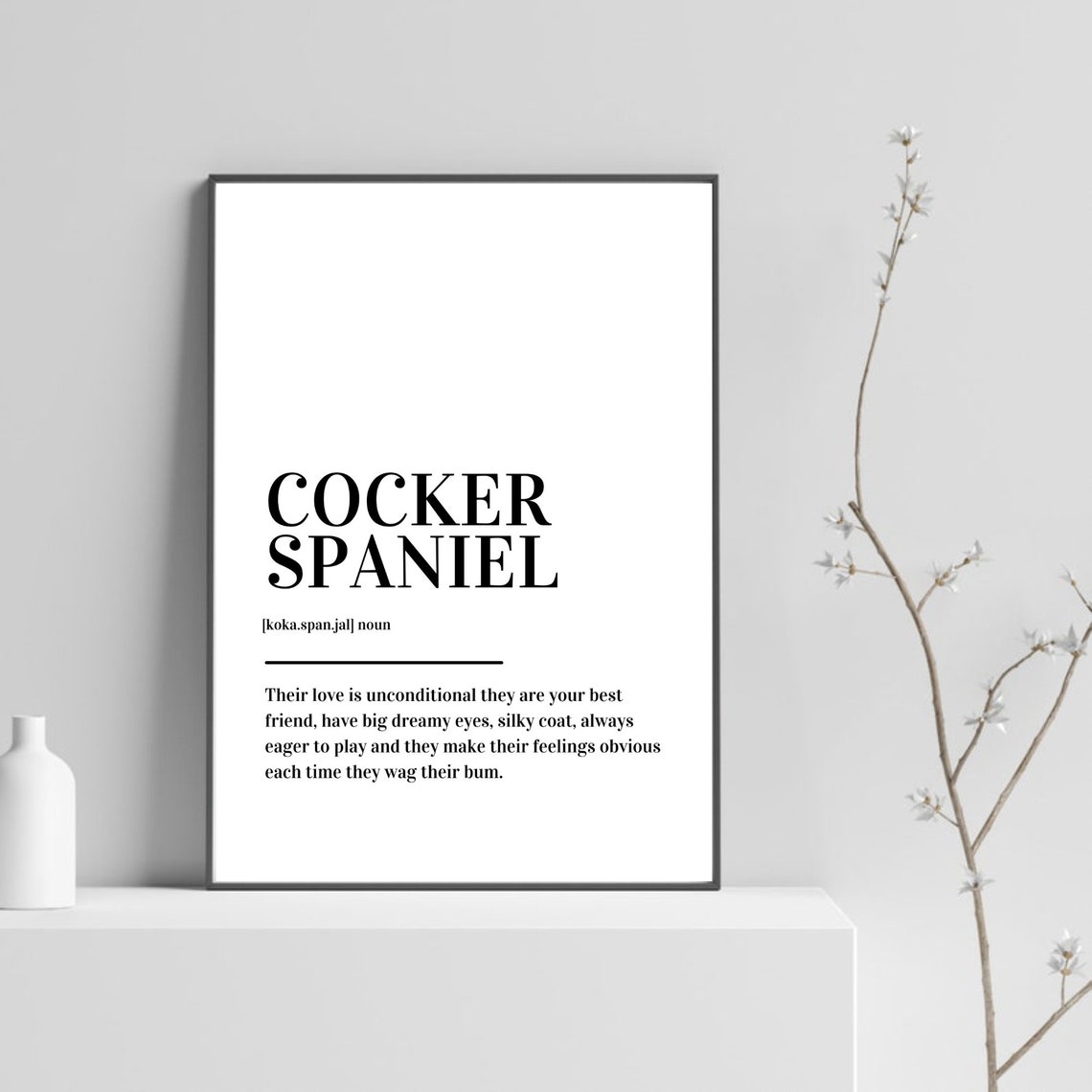 Cocker Spaniel Definition Poster Gift For Spaniel Owners Who Love Dogs