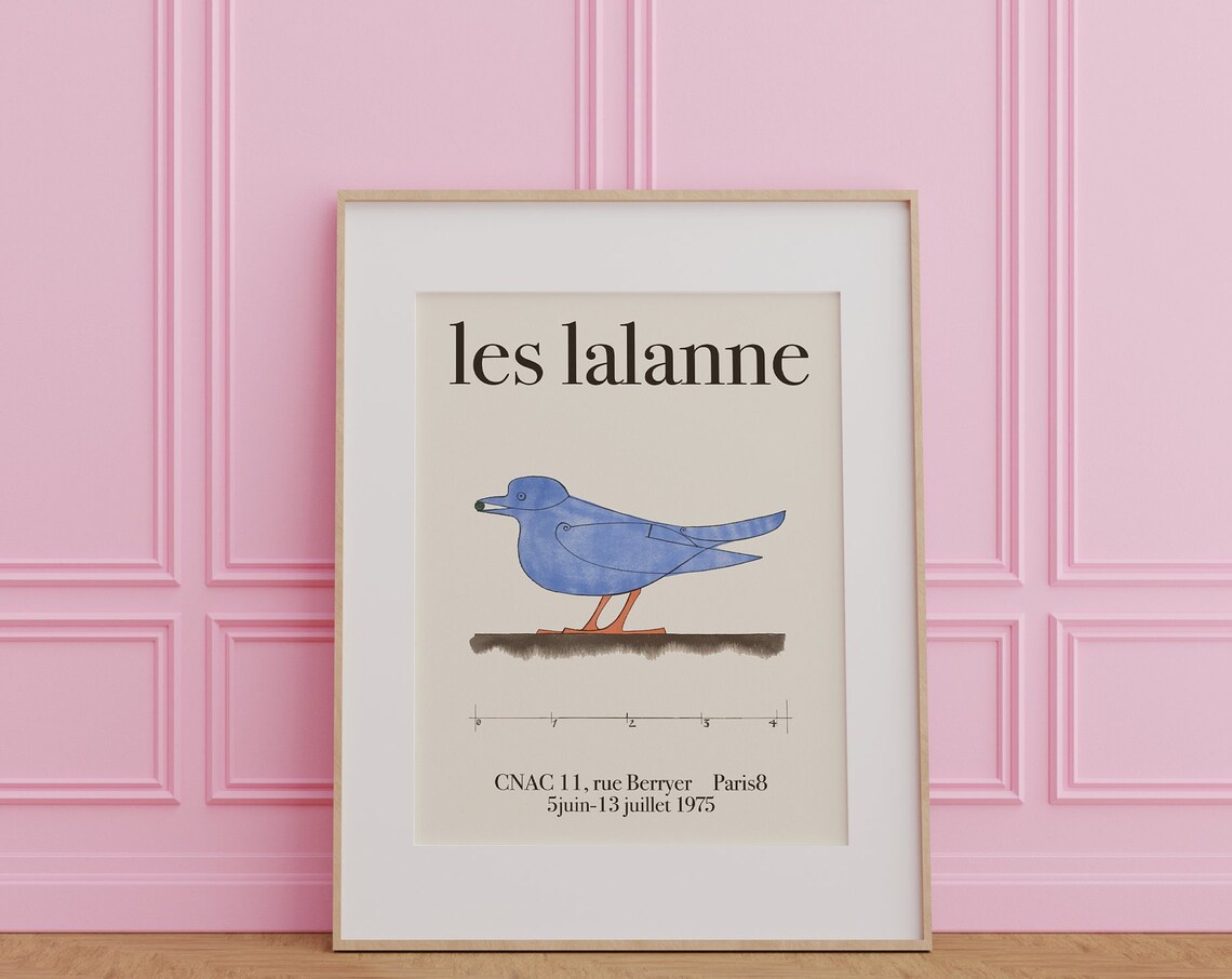 Les Lalanne Blue Bird Exhibition Poster Paris 1975 Museum Gallery Art