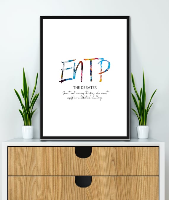 Entp 16 Personality Types Quote Print Minimalist Colourful Wall Art Inspirational Unframed Poster Gift For Teens Modern Homes