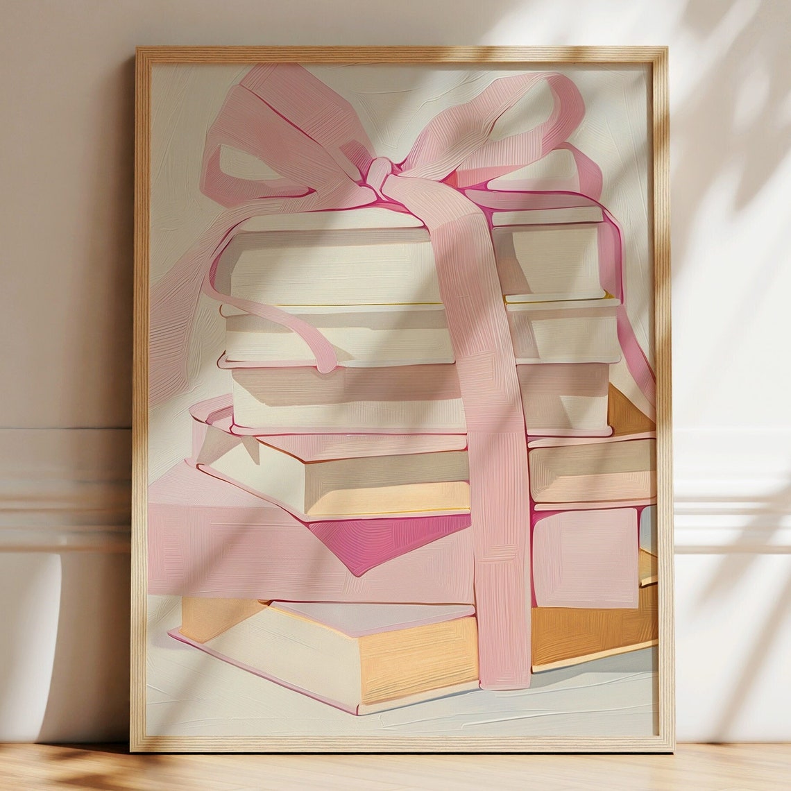 Pink Ribbon Bow Stacked Gift Boxes Coquette Room Decor Poster