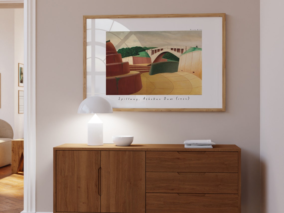 Ashokan Dam Spillway 1920 Modernist Landscape Painting Poster - Image 2