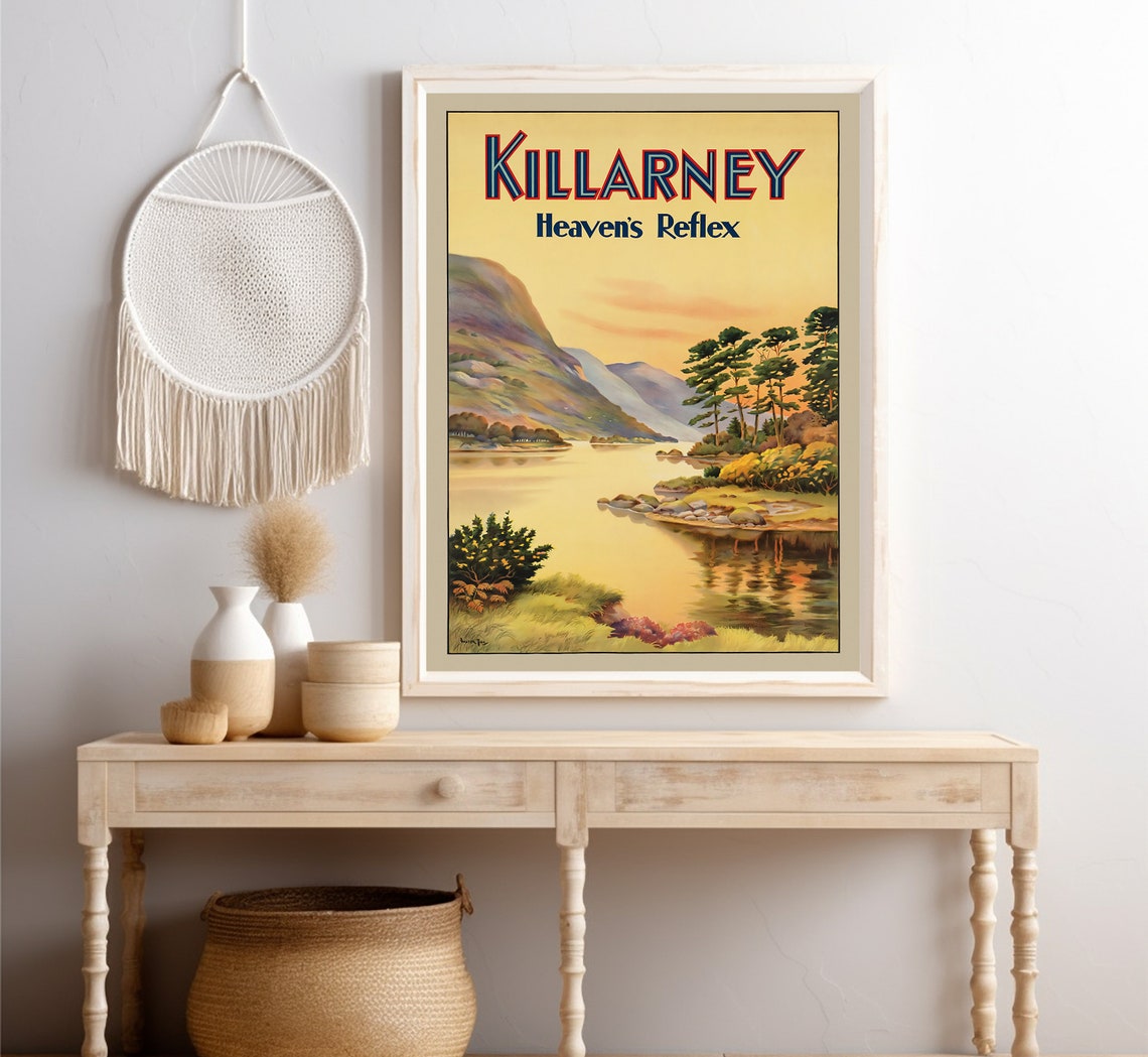 Killarney Ireland Heavens Reflex Lake Sunset Vintage Travel Poster - Image 4