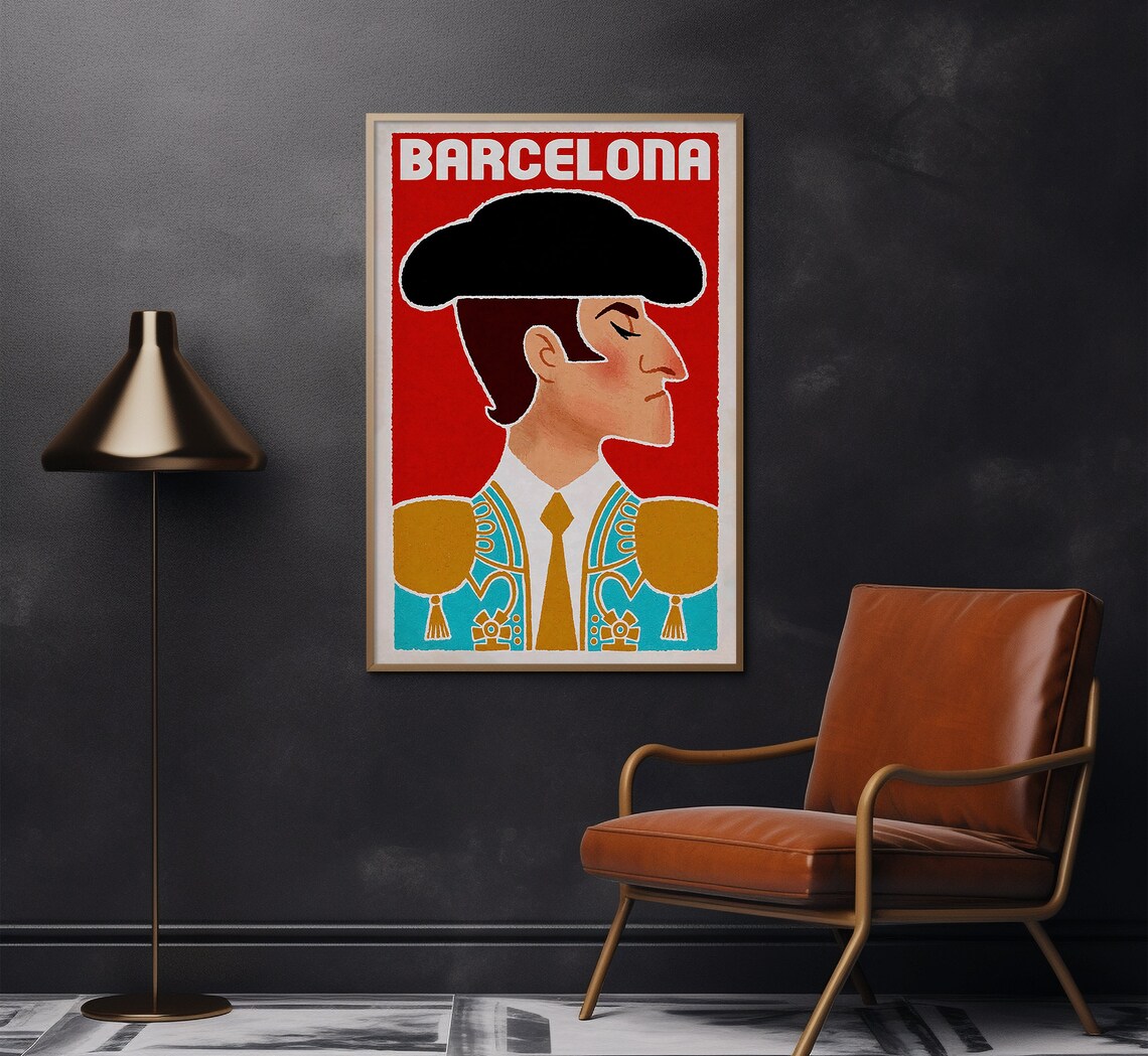 Barcelona Spain Vintage Travel Poster, Europe Art Print - Image 2