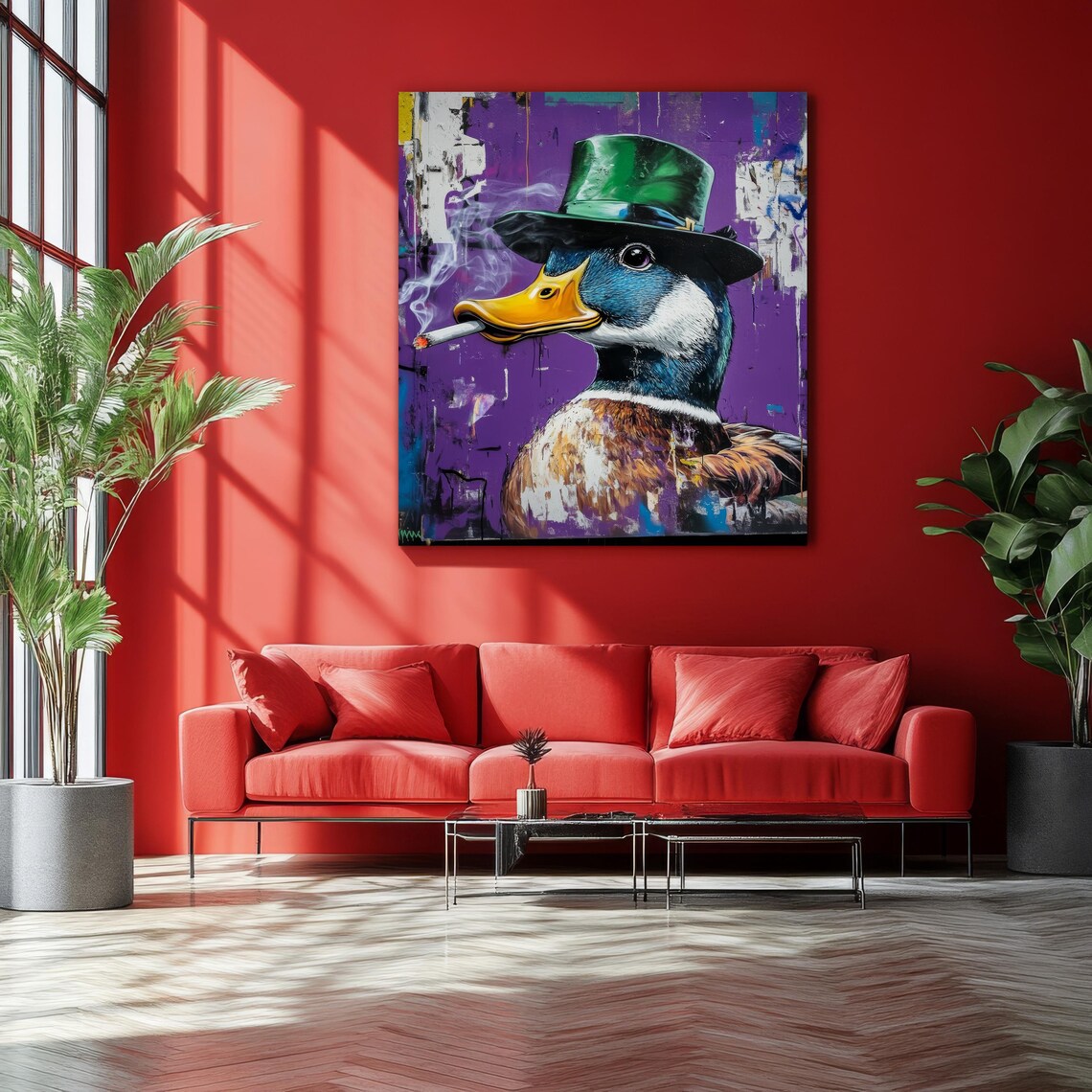 Duck Print, Funny Animal Graffiti Street Style - Image 3