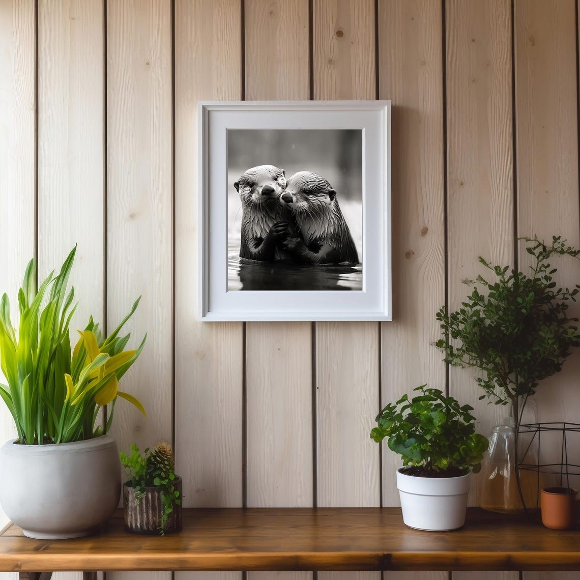 Cute Otter Couple Poster Print, Nursery Decor - Image 3