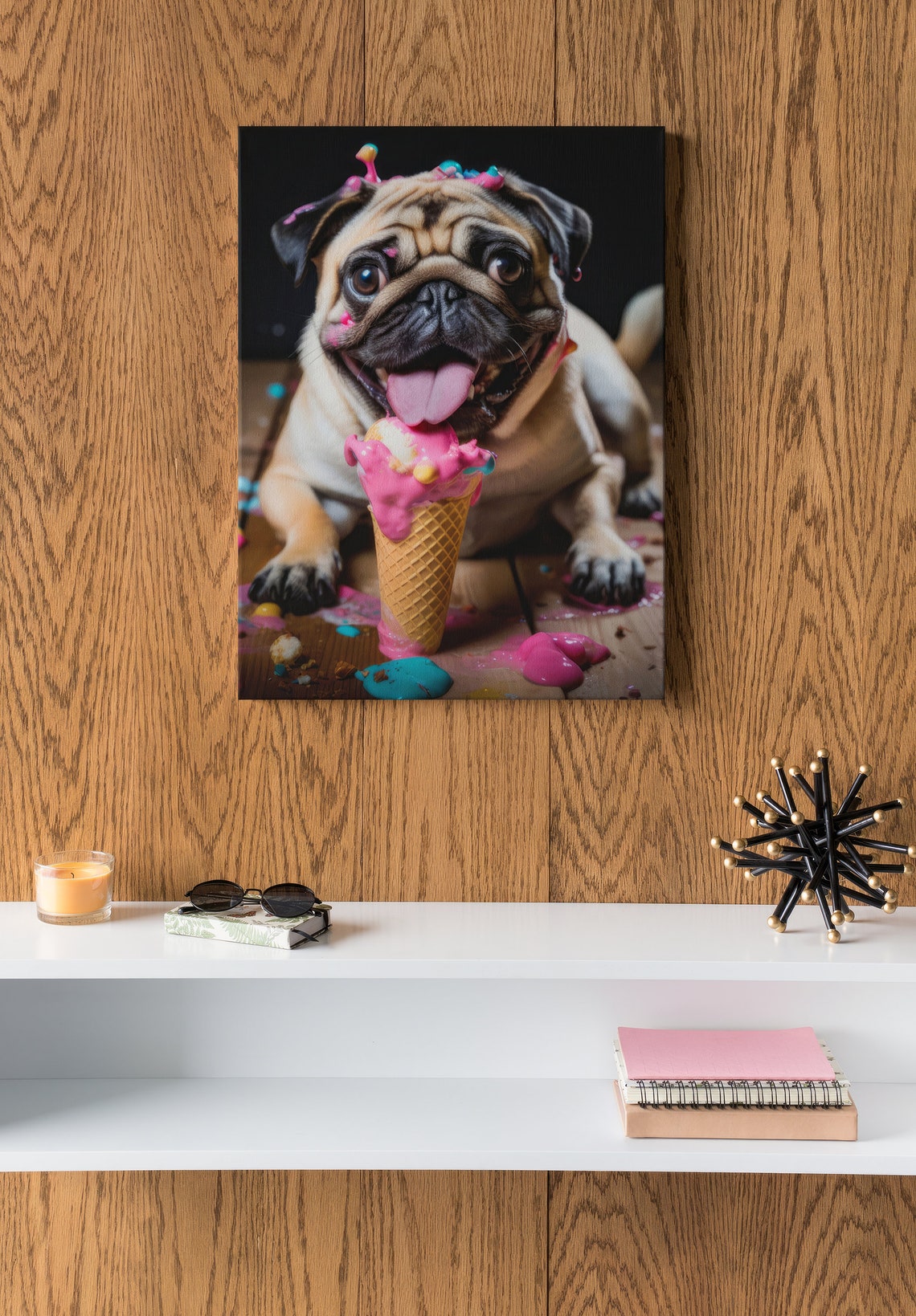 Pug Print, Cute Funny Dog Poster - Image 2