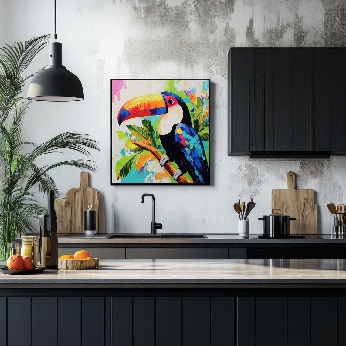 Toucan Tropical Abstract Modern Poster, Jungle Decor - Image 2