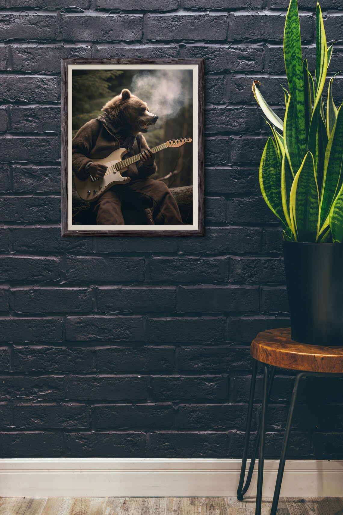 Bear Playing Guitar Poster, Forest Music Rockstar - Image 4