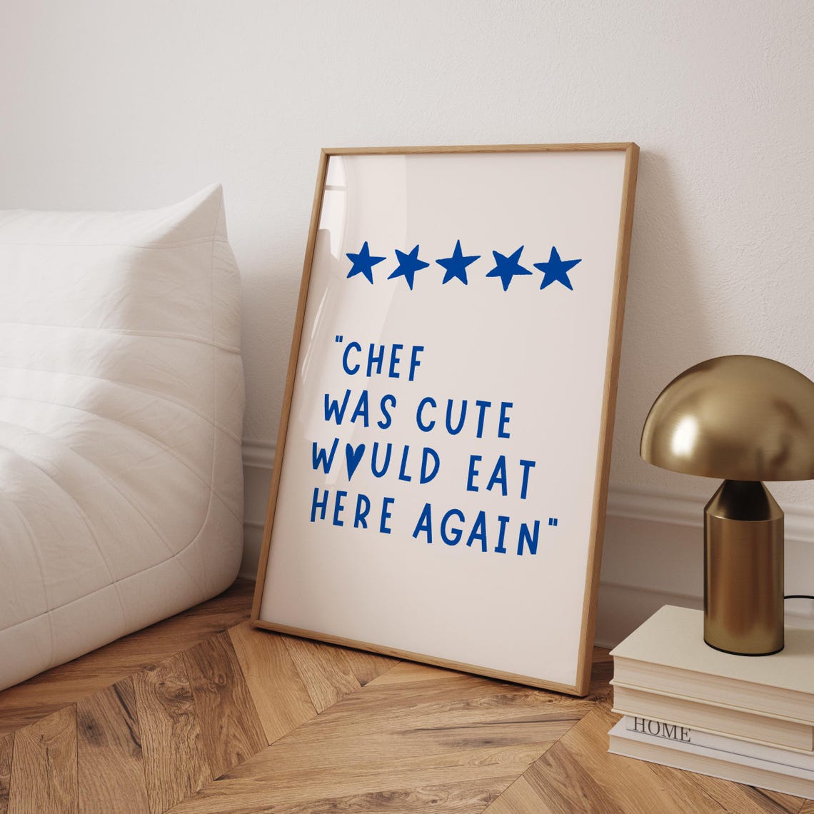 Blue Chef Was Cute Funny Five Star Kitchen Review Quote Poster