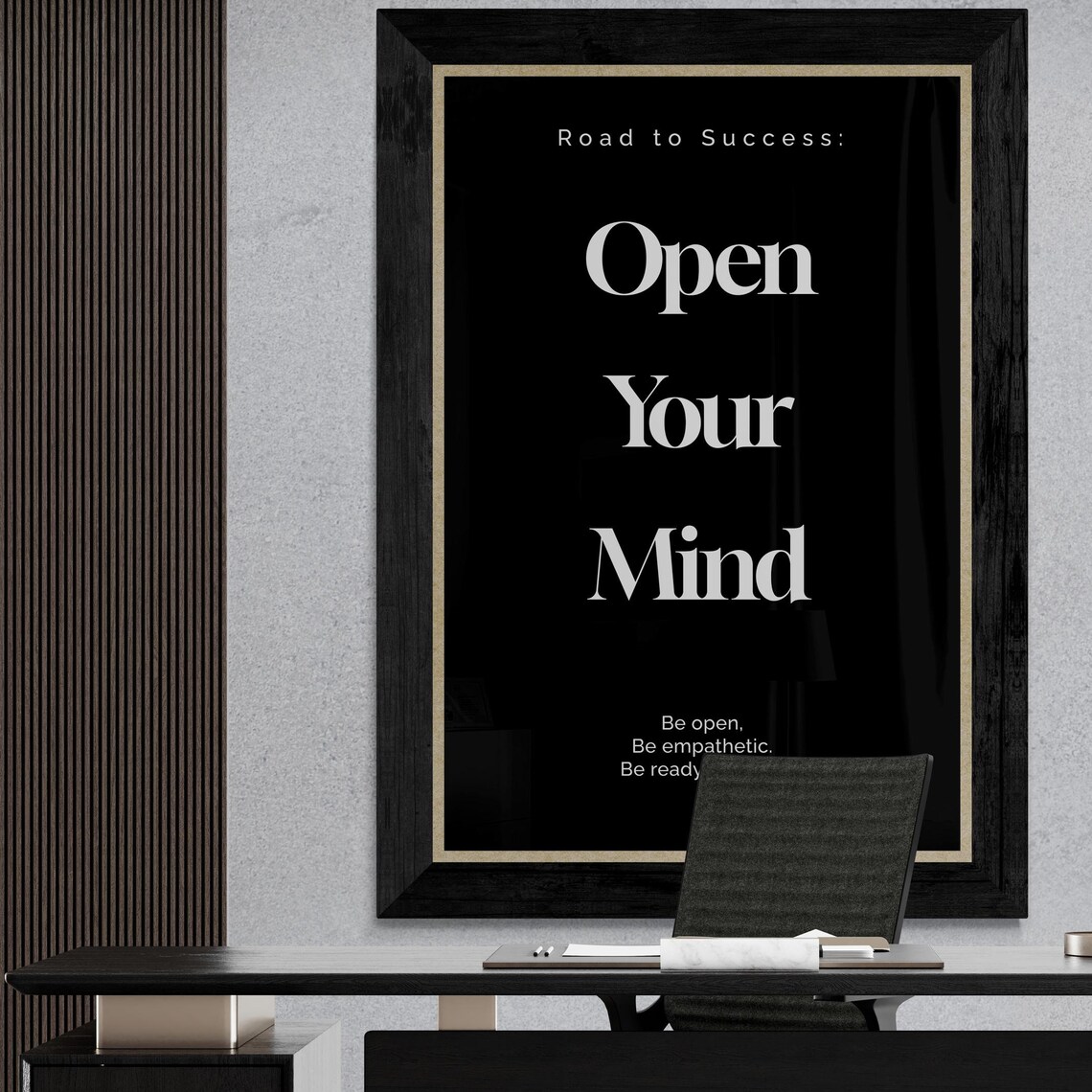 Open Your Mind Road to Success Motivational Growth Quote Poster