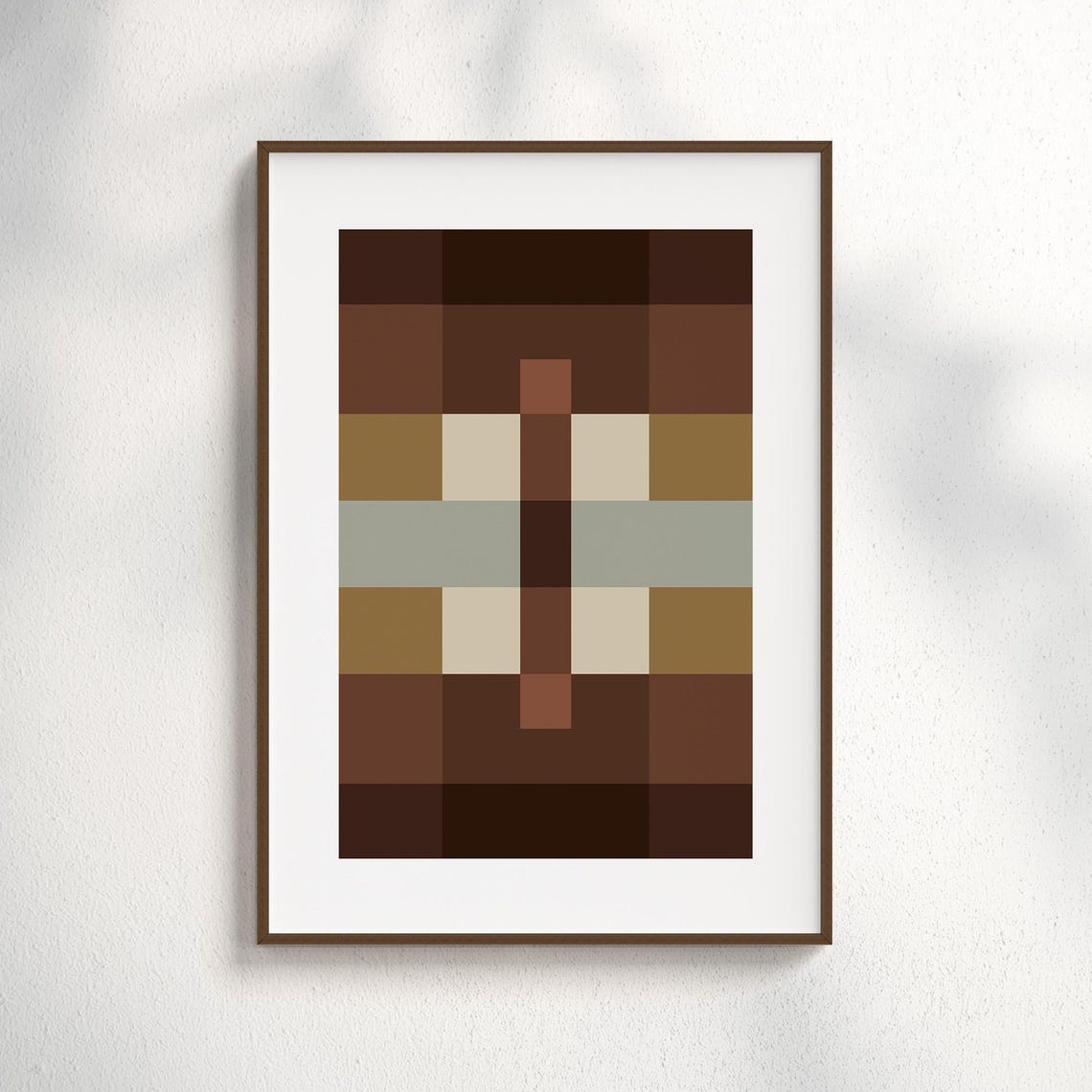 Midcentury Pixel Grid, Retro Poster Art