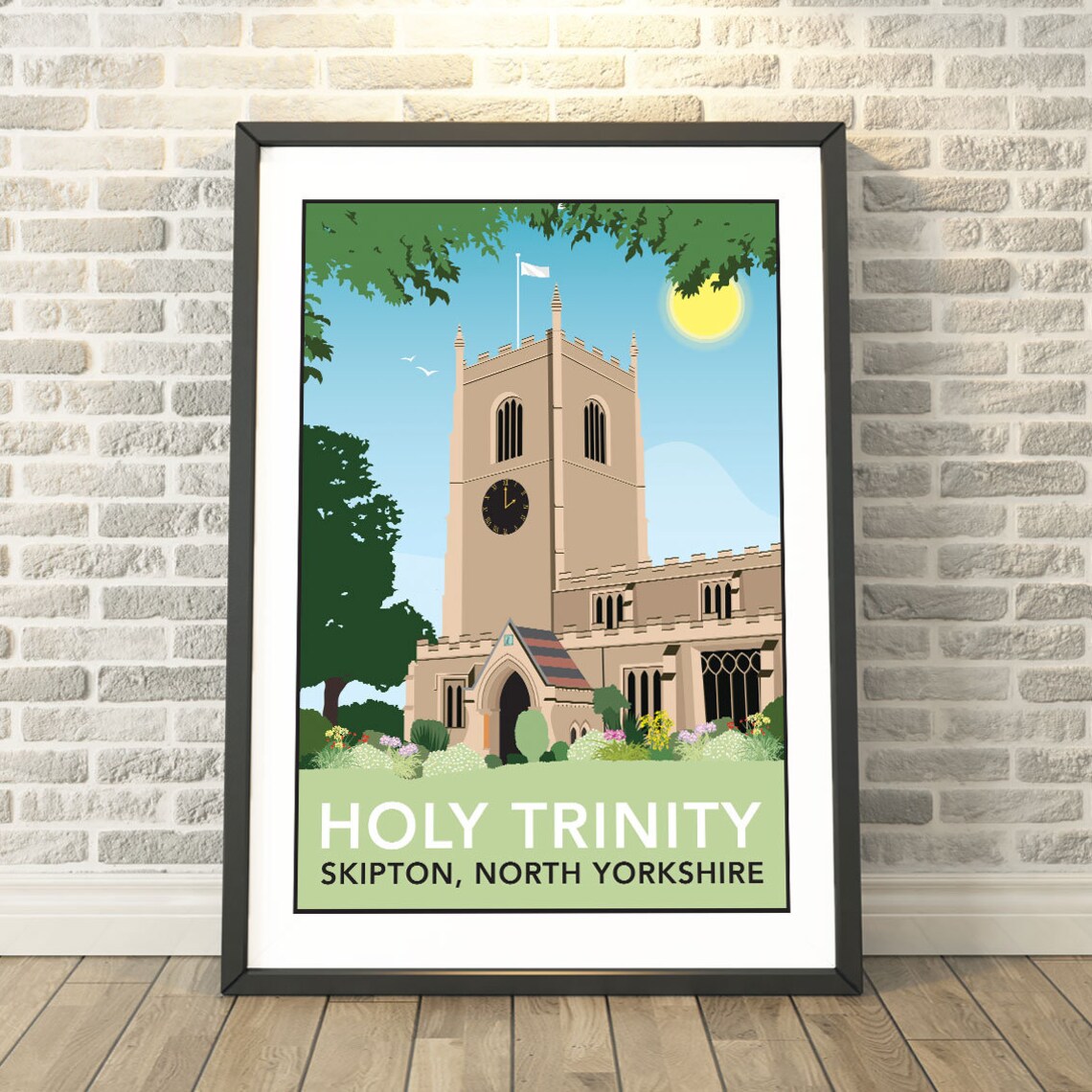 Holy Trinity Church Skipton North Yorkshire Vintage Travel Poster