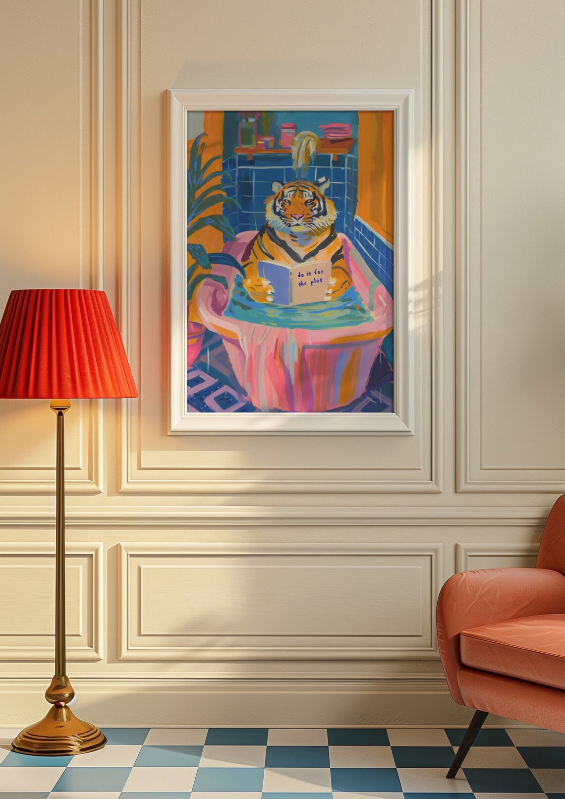 Tiger Do It For The Plot Maximalist Art Print - Image 2