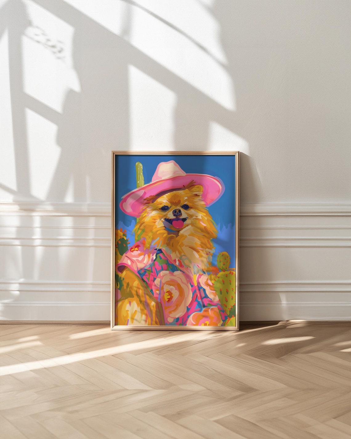 Pomeranian Cowgirl Home Decor Art Print