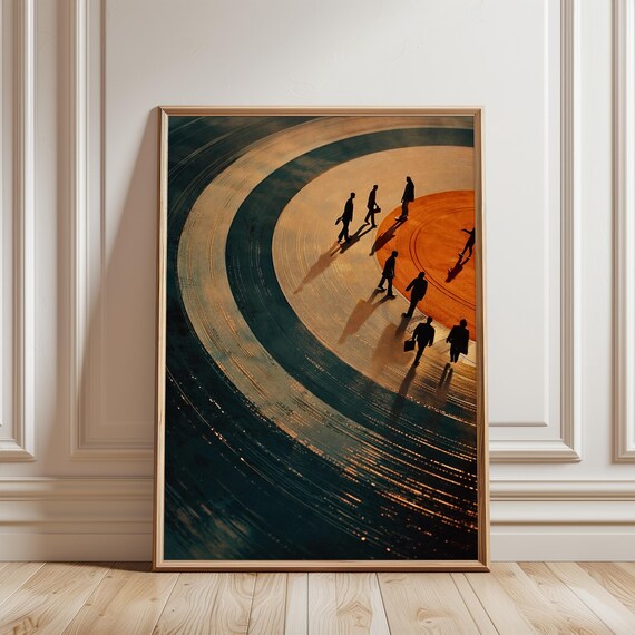Vinyl People Poster, Minimalist Music Wall Art