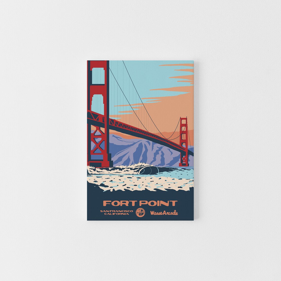 Fort Point San Francisco Ca Print National Parks Vintage Style Surf Art Framedunframed Coastal Print