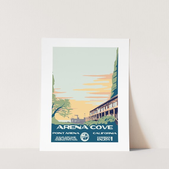Copy Arena Cove Point Arena Ca Surf Poster National Parks Style