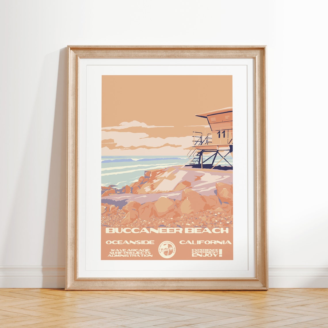 Buccaneer Beach Oceanside Lifeguard Tower Travel Poster California