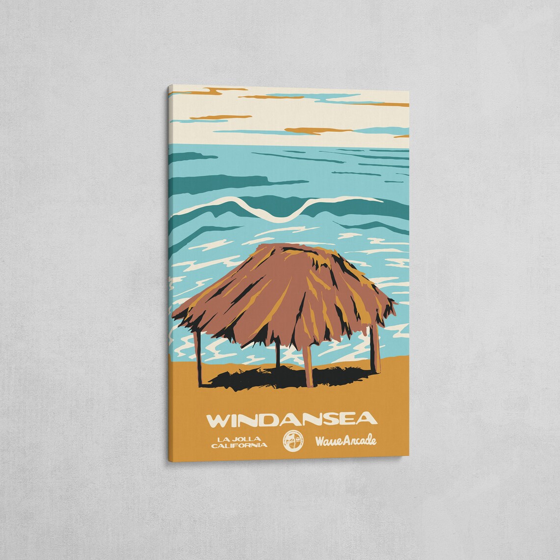 Windansea La Jolla Ca Print National Parks Vintage Style Surf Art Framedunframed Coastal Print - Image 2