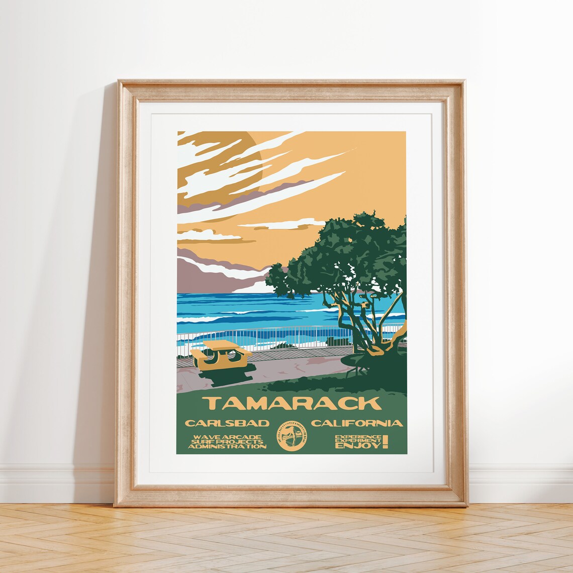 Tamarack Vintage National Parks Surf Poster, Carlsbad CA