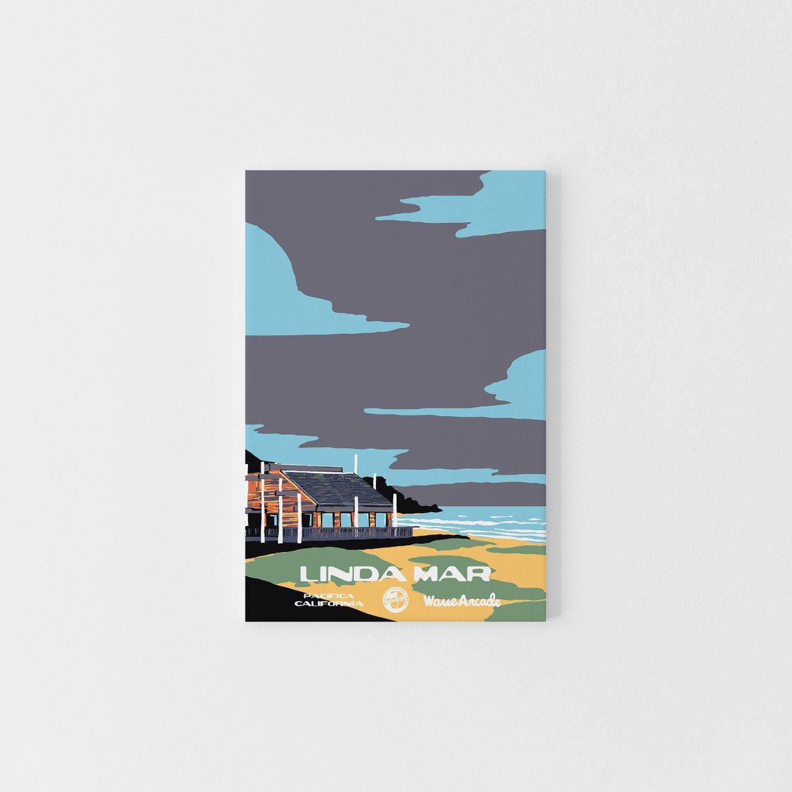 Linda Mar Pacifica Beach Shack Coast Travel Poster California