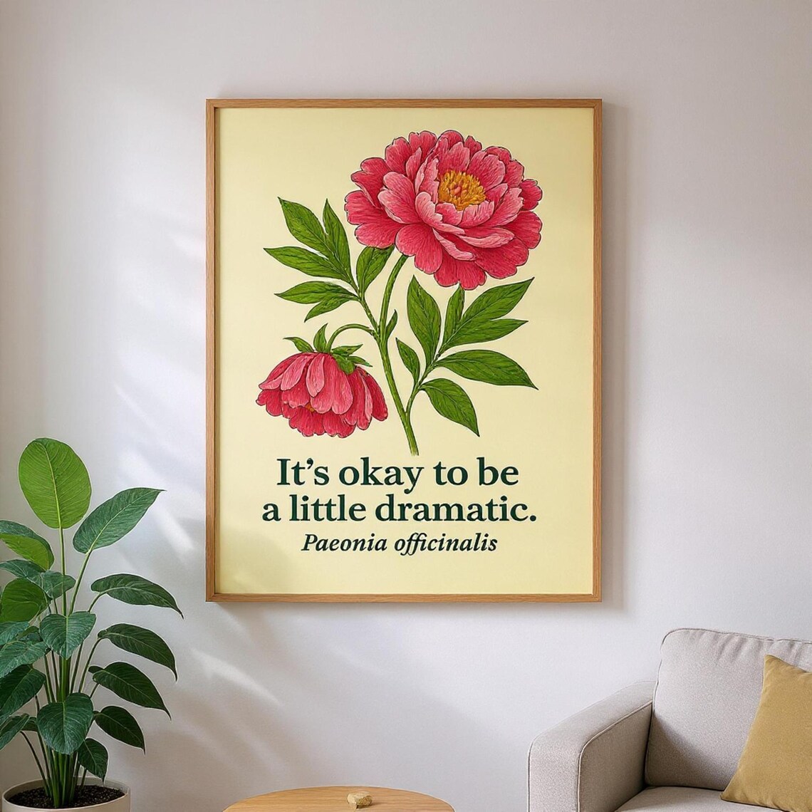 Vintage Peony Botanical Flower Art Print