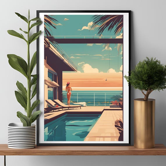 Vintage Pool Art Prints Glamorous Pool Prints Vintage Pool Prints Pool House Prints Retro Pool Prints Swimming Pool Photo Art Prints Retro