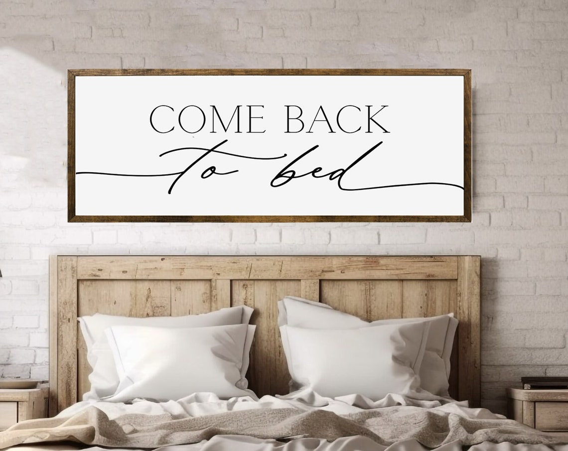 Come Back To Bed Romantic Script Bedroom Over The Bed Sign Poster