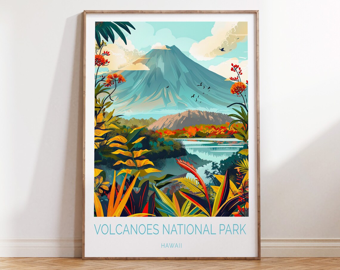 Volcanoes National Park Hawaii Travel Poster