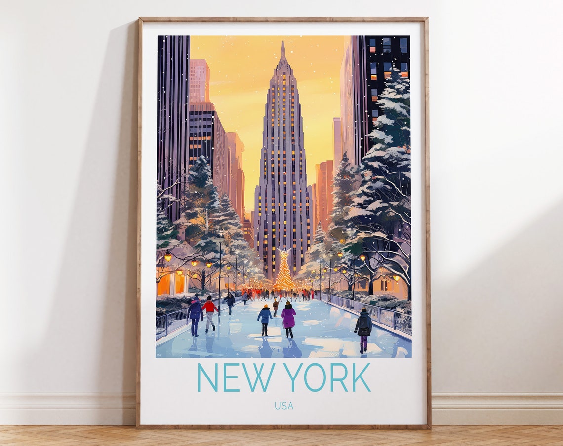 New York Travel Poster United States Travel Gift New York Wall Decor United States Custom Traveler Gifts Birthday Gift
