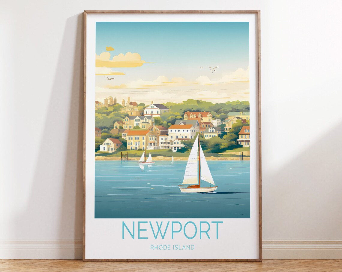 New Port Rhode Island Travel Poster, Travel Poster