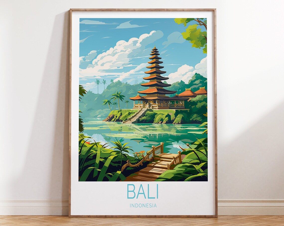 Bali Travel Poster Bali Indonesia Poster Bali Travel Wall Art Indonesia Travel Gift Birthday Gifts