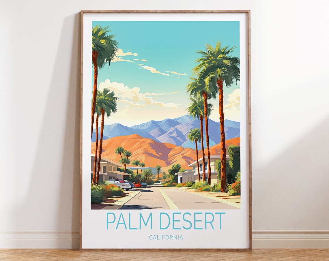 Palm Desert Travel Poster, California Wall Art Print