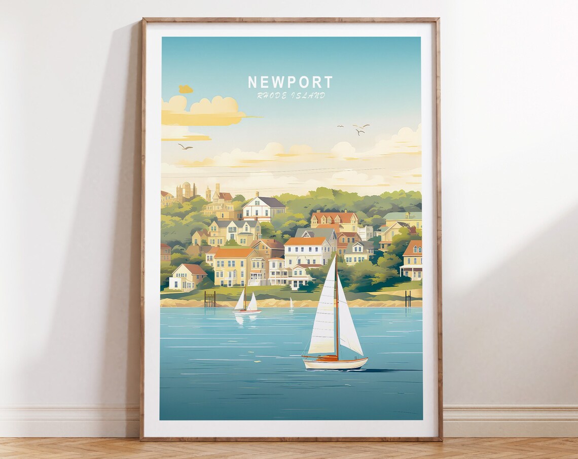 New Port Travel Poster New Port Rhode Island Poster New Port Travel Wall Art Rhode Island Travel Gift Birthday Gift