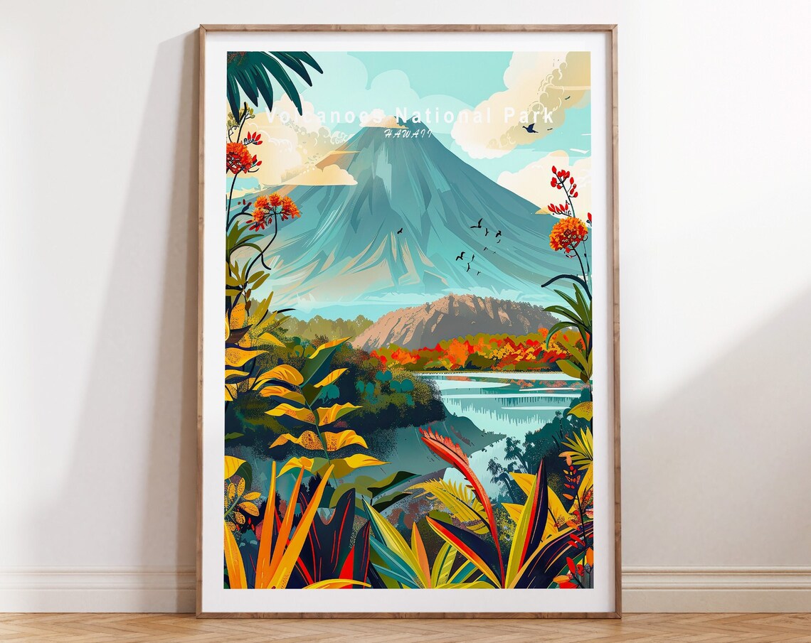 Volcanoes National Park Travel Poster, Hawaii