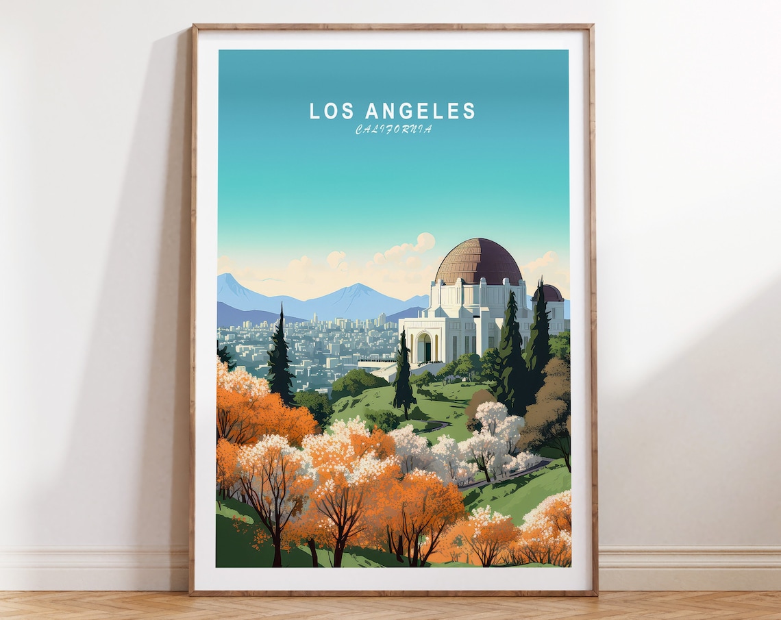 Los Angeles Travel Poster, California Wall Decor