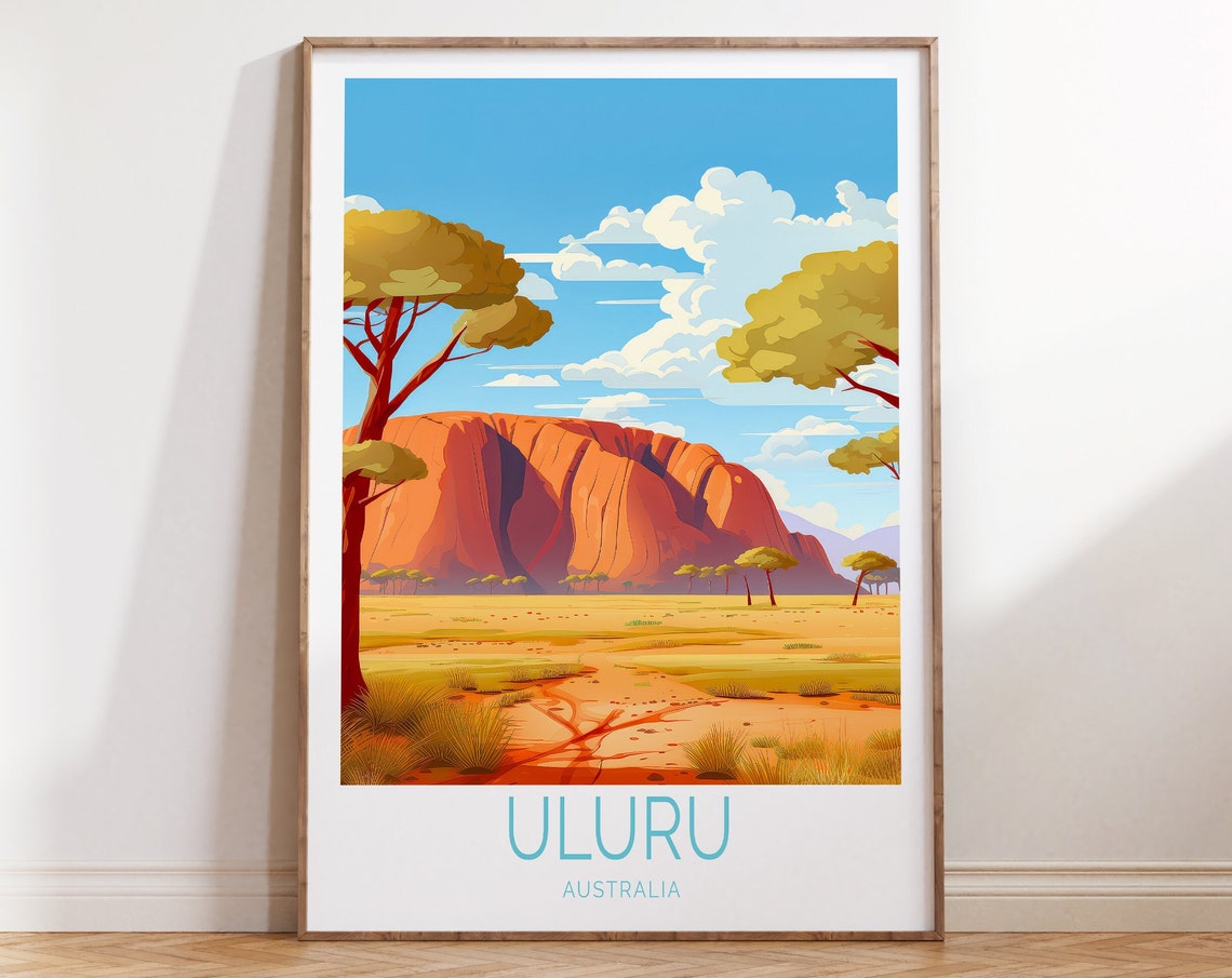 Uluru Travel Poster Australia Travel Poster Uluru Travel Wall Art Uluru Australia Travel Wall Art Uluru Australia Travel Gifts