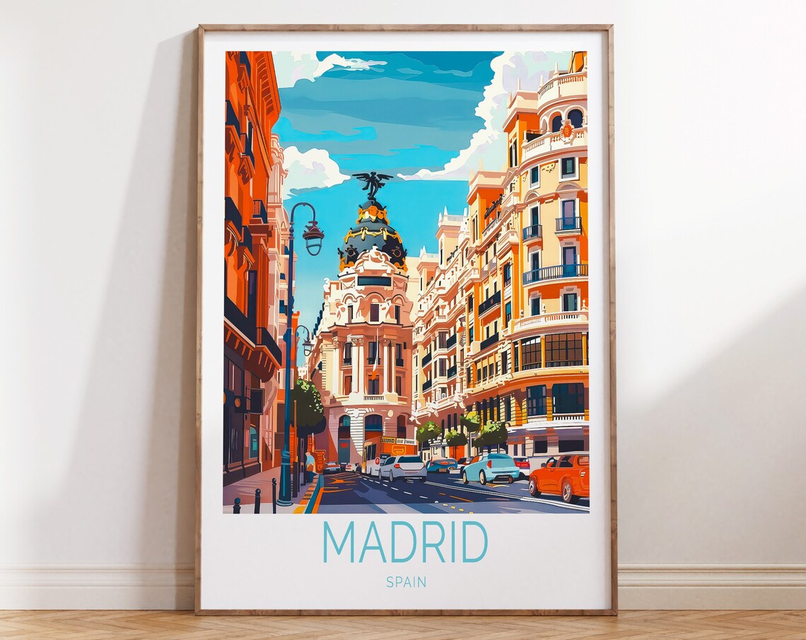 Madrid Spain Gran Via Metropolis Building Travel Home Decor Poster