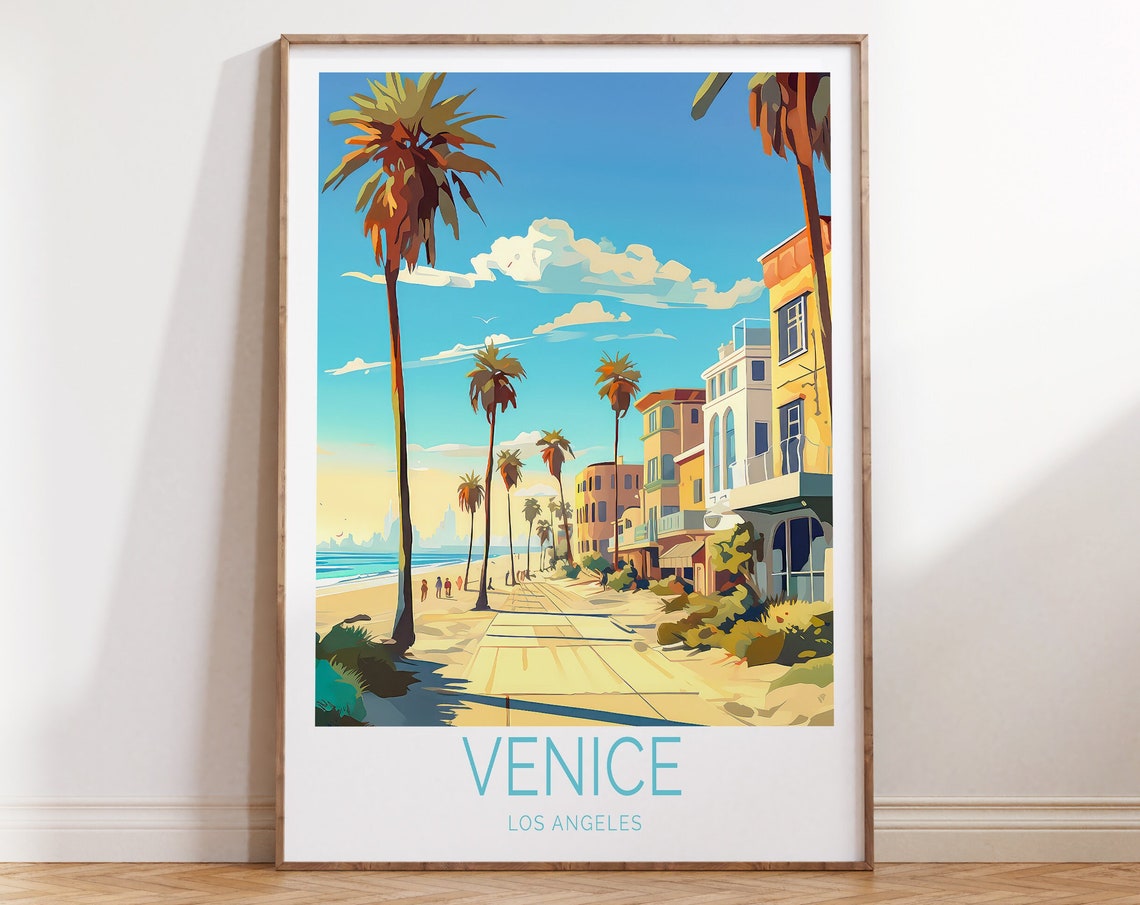 Venice Los Angeles Travel Poster Venice California Travel Wall Art Venice Travel California Wall Art Los Angeles Gifts