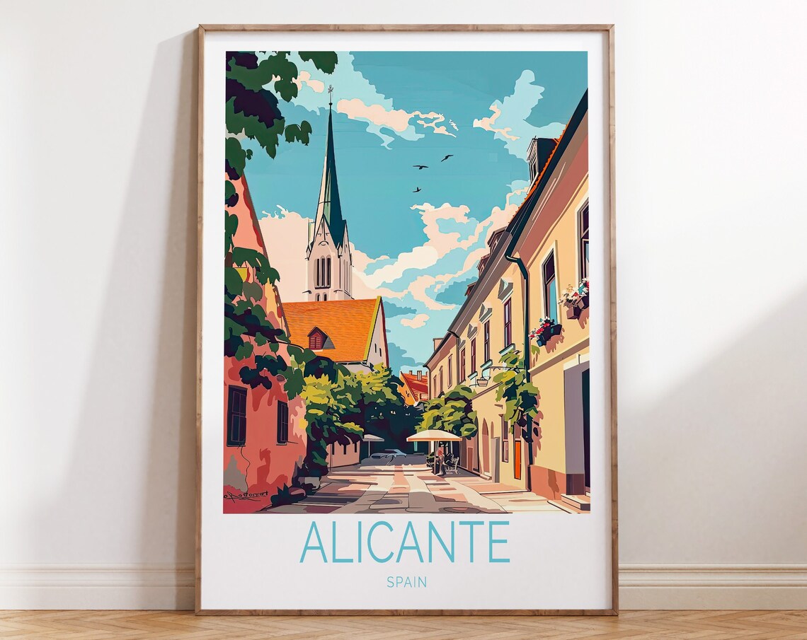 Alicante Travel Print, Spain Wall Decor Poster