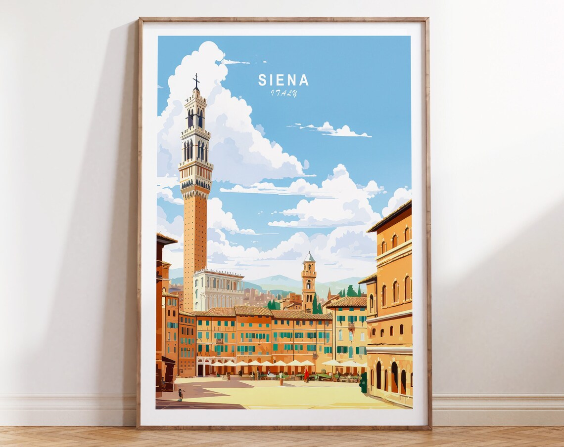 Siena Italy Travel Poster, Travel Wall Art